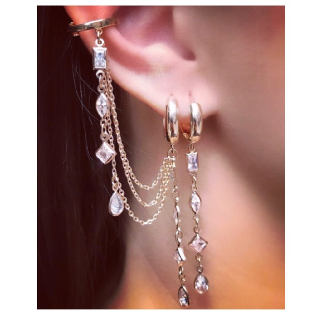 Gold plated earring and cuff from Brazil